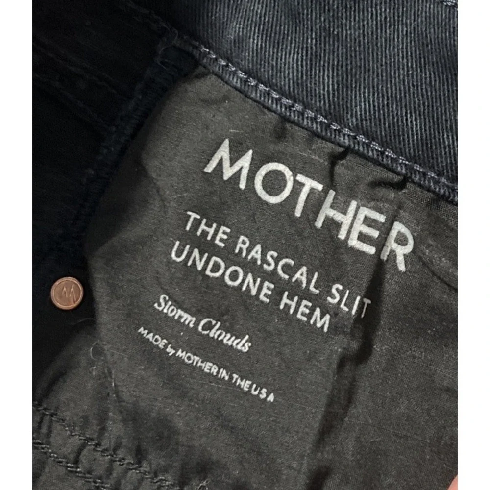 Mother The Rascal Slit Undone Hem High Rise Straight Jean SZ 32x33 Storm Clouds